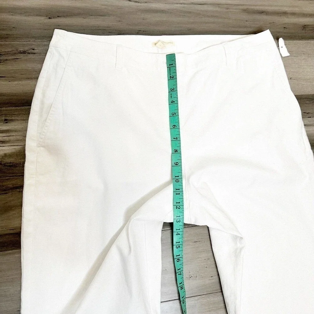 NEW Eileen Fisher Cotton Hemp Tapered Ankle Pants High Rise White Size 16